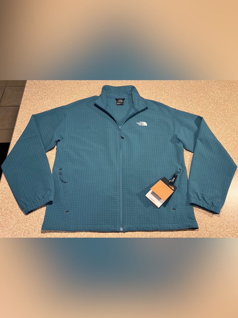 The North Face Blue Textured Quarter-Zip Pullover